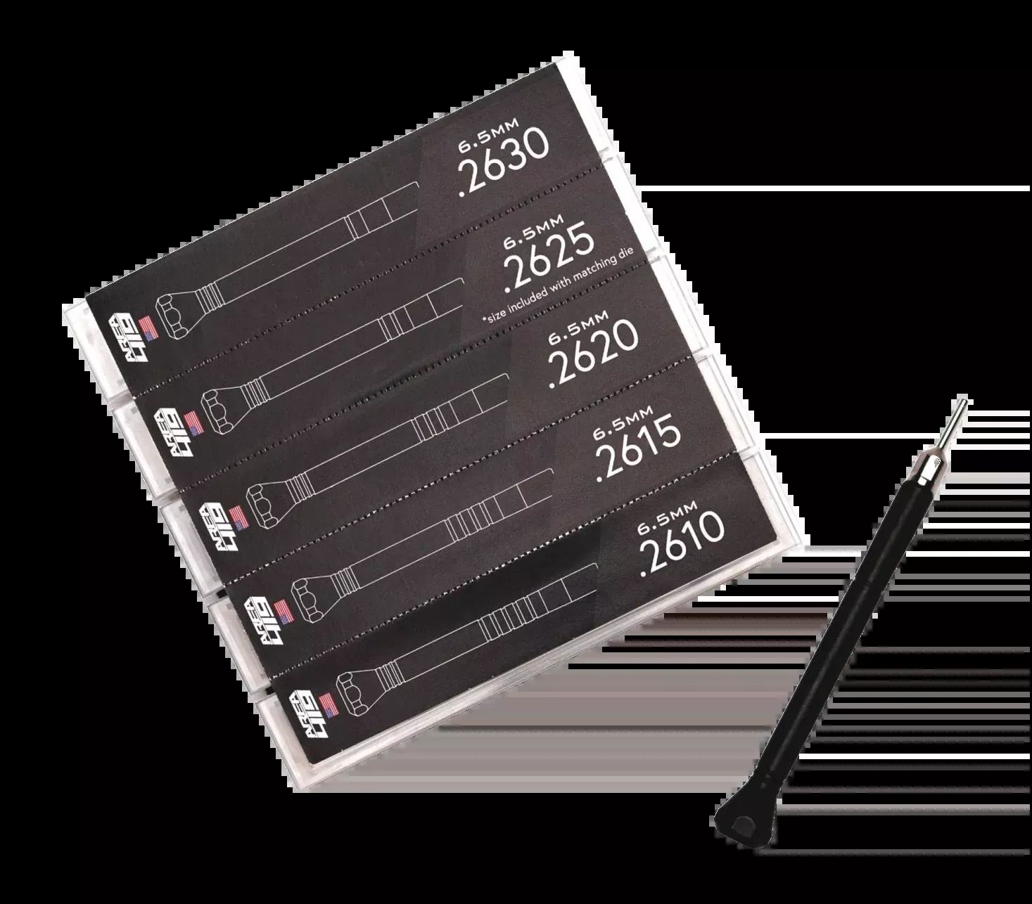 Area 419 Mandrel Sizing Kit 6.5mm 5-Piece Neck Sizing Set with Driver Tool 419-MANDRELS-65MM