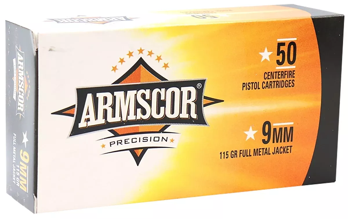 Armscor 50043PH USA9mm 115gr Full Metal Jacket 50 Per Box/20 Case