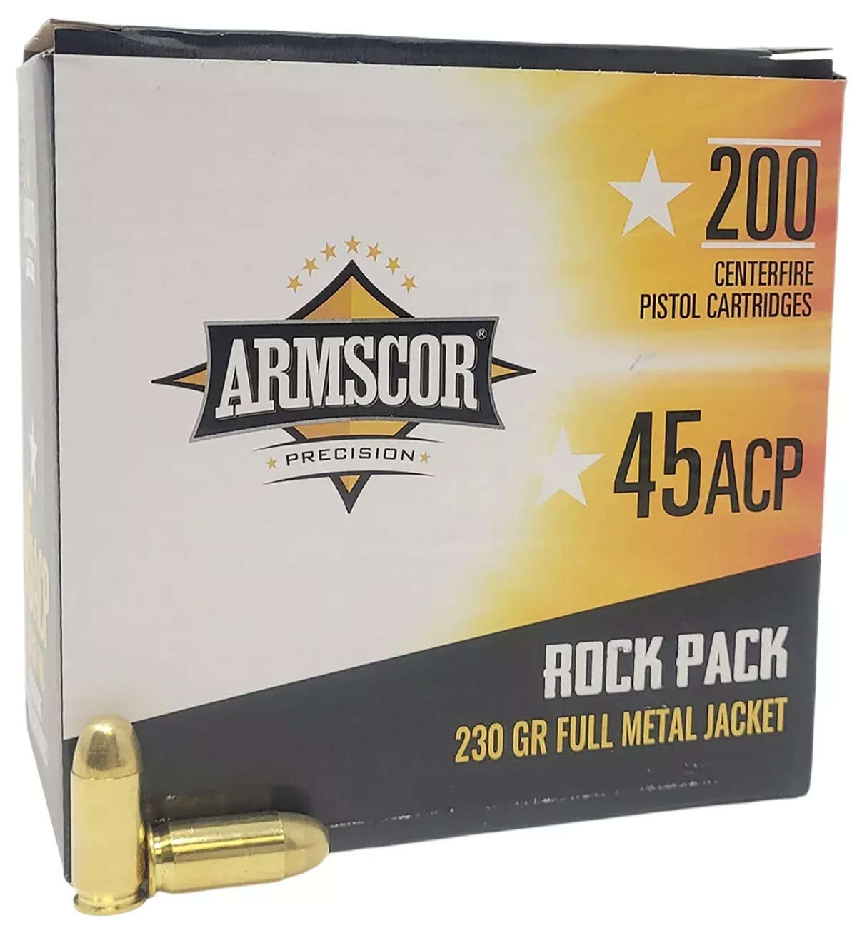 Armscor 50093 Precision Rock Pack 45ACP 230gr Full Metal Jacket 200 Per Box/4 Case