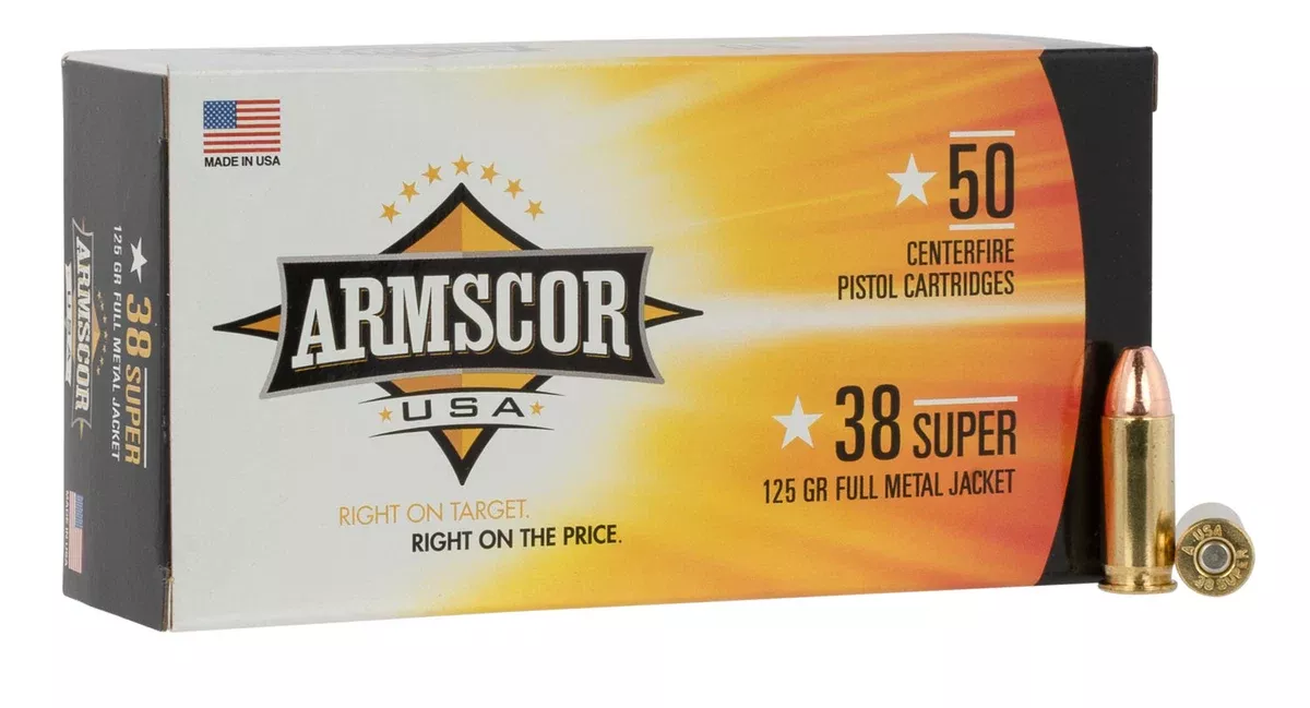 Armscor FAC38SUPER1N USA38Super 125gr Full Metal Jacket 50 Per Box/20 Case