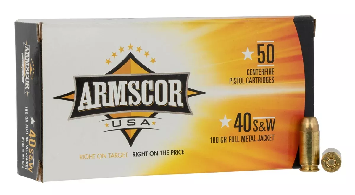 Armscor FAC402N USA40S&W 180gr Full Metal Jacket 50 Per Box/20 Case