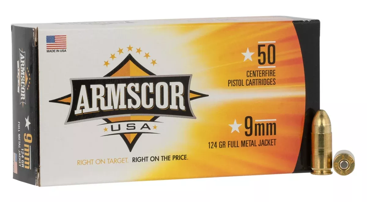 Armscor FAC94 USA9mmLuger 124gr Full Metal Jacket 50 Per Box/20 Case