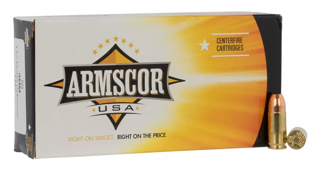 Armscor FAC95 USA9mmLuger 147gr Full Metal Jacket 50 Per Box/20 Case