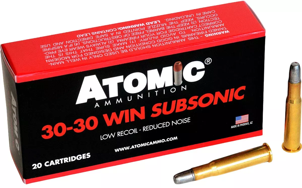 Atomic Ammunition 00410Subsonic 30-30Win 165gr Lead Round Nose Flat Point 20 Per Box/10 Case