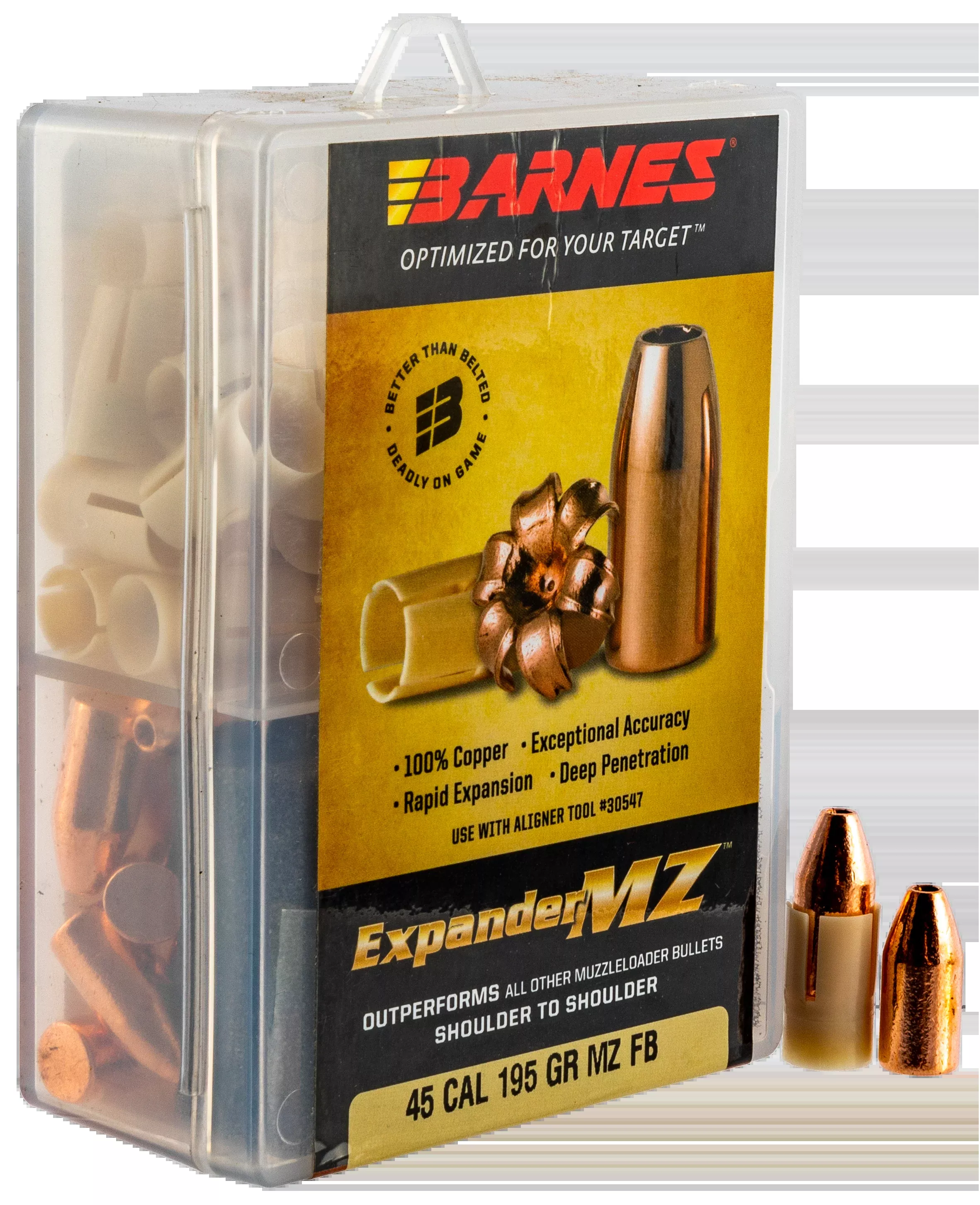 Barnes Bullets 30509 Expander MZ Muzzleloader 45 Cal 195gr Hollow Point 24/Box