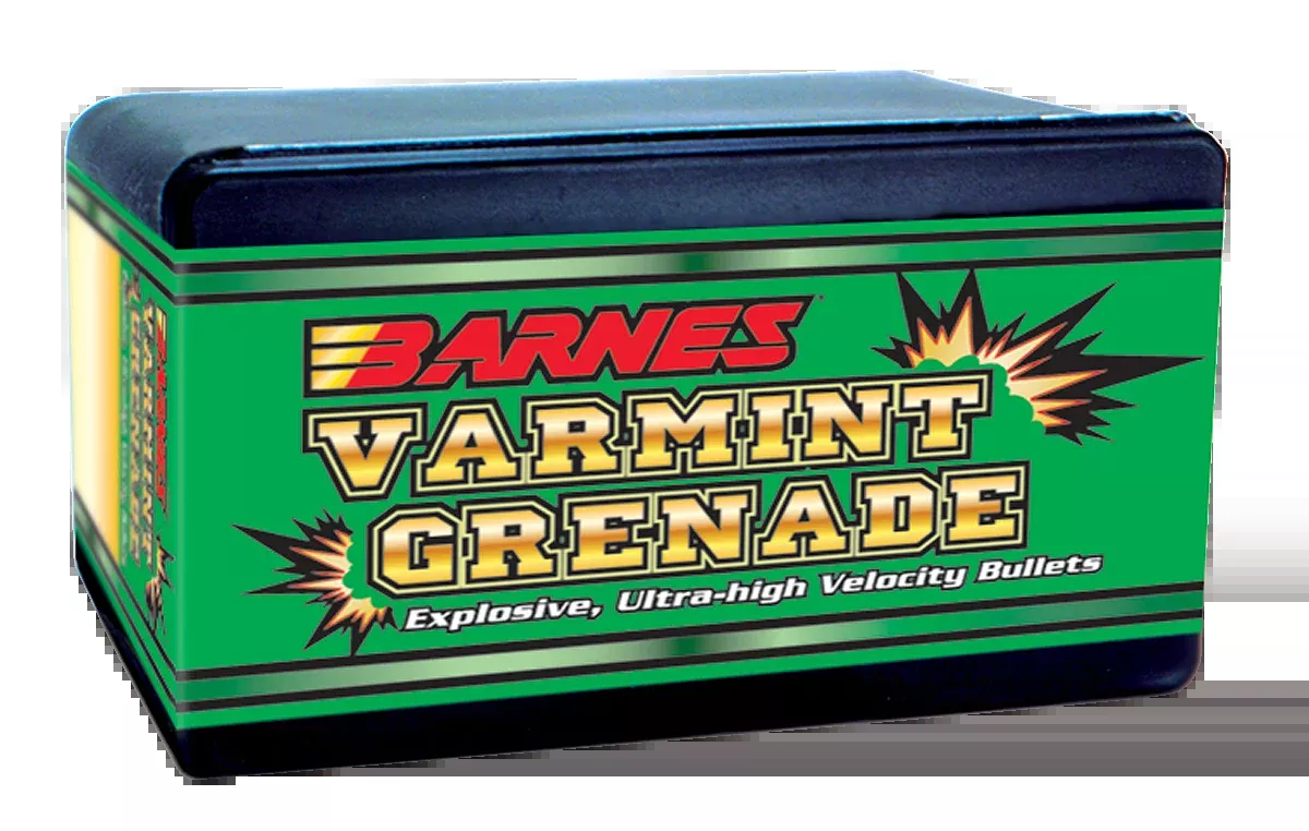 Barnes Bullets Varmint Grenade .22 Cal .224 36gr Flat Base Hollow Point Bullets 100/Box 30171