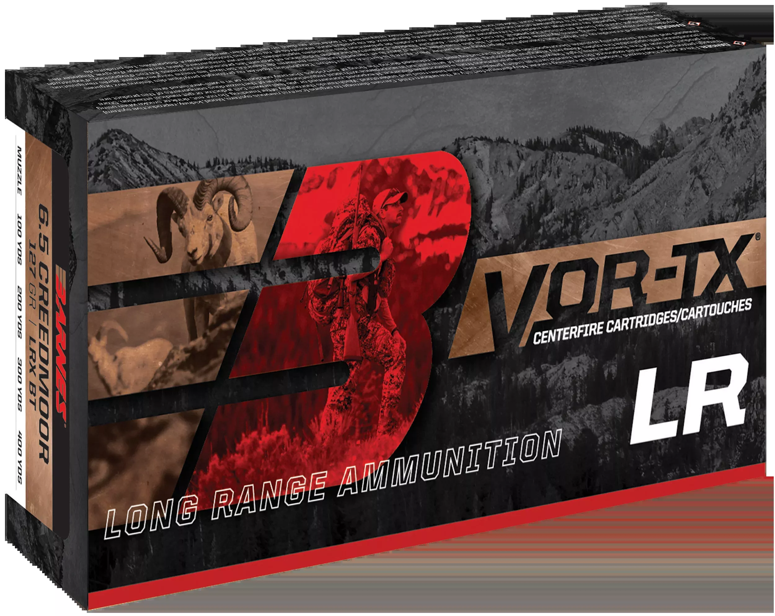 Barnes Bullets VOR-TX Long Range 300 RUM 190 gr LRX Boat Tail 20 Rd Box - Box or Case