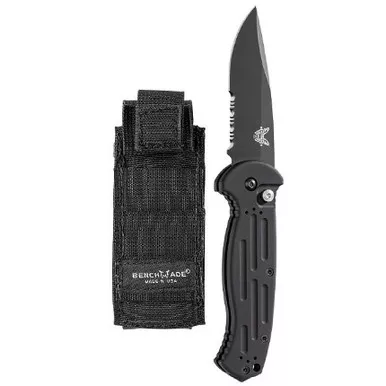 Benchmade AFO II AUTO Folding Knife - 3.56" Black Combo Blade, 154CM, Aluminum Handles