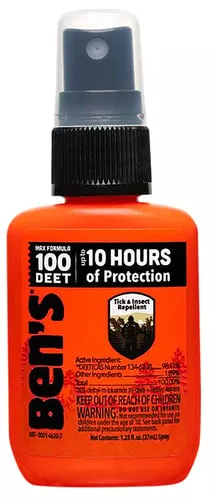 Bens 00067070 100Odorless Scent 1.25oz Spray Repels Ticks & Biting Insects Effective Up to 10 hrs