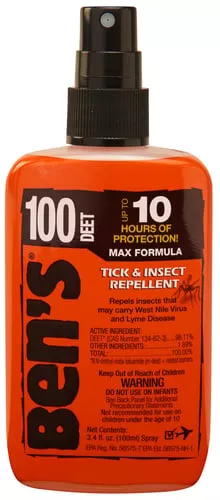 Bens 00067080 1003.40 oz Spray Repels Ticks & Biting Insects Effective Up to 10 hrs