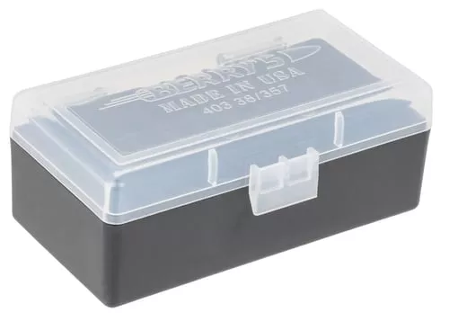 Berrys 61687 Ammo Box38 Special/357 Mag Clear/Black Polypropylene 50rd