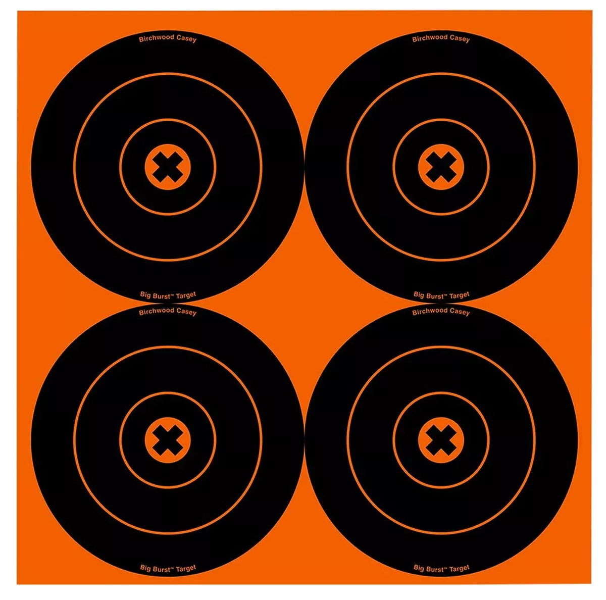 Birchwood Casey 36612 Big Burst Revealing Target Self-Adhesive Paper Black/Orange 6" Bullseye 12 Pack