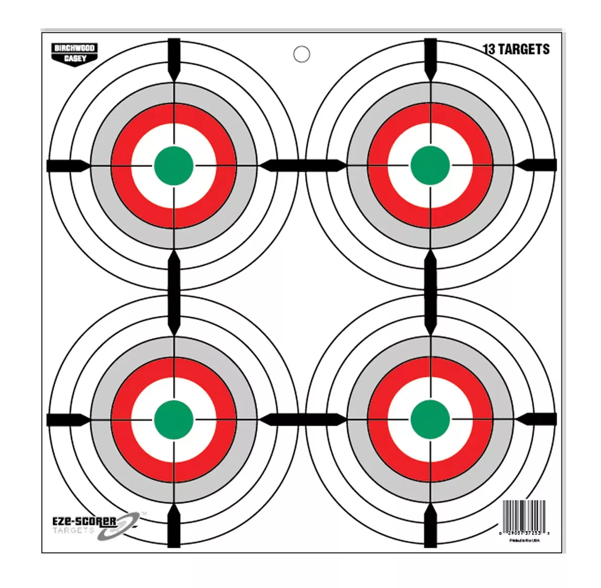 Birchwood Casey 37253 EZE-Scorer 12in Multi Bullseye Hanging Paper Target 13 Per Pack
