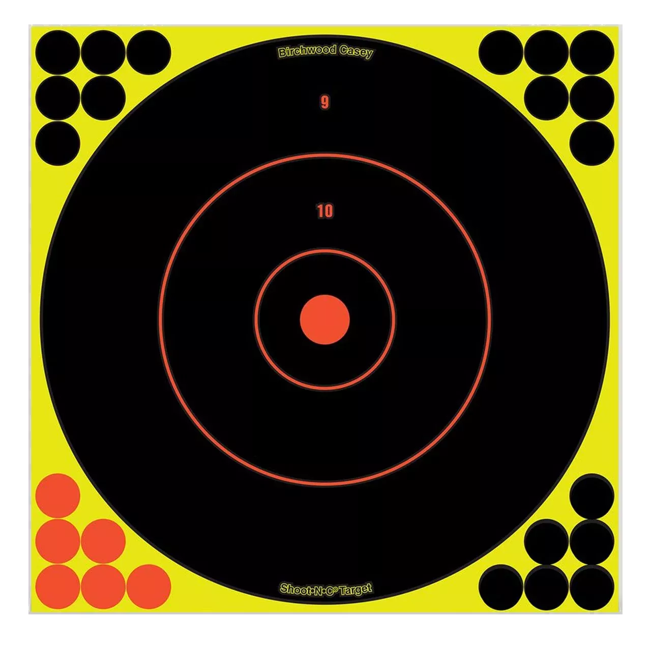 Birchwood Casey Shoot-N-C 12" Bullseye Reactive Paper Target 100 Pack - Self-Adhesive