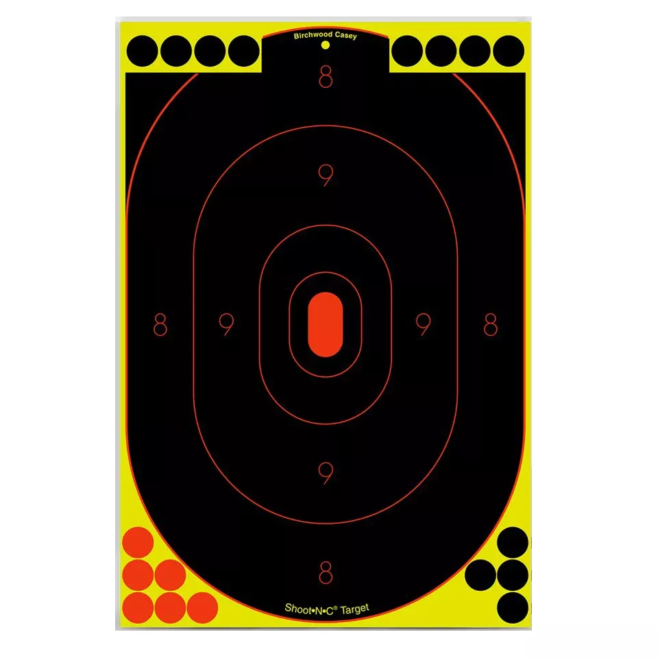 Birchwood Casey Shoot-N-C Reactive 12" x 18" Oval Silhouette Paper Target 12 Pack