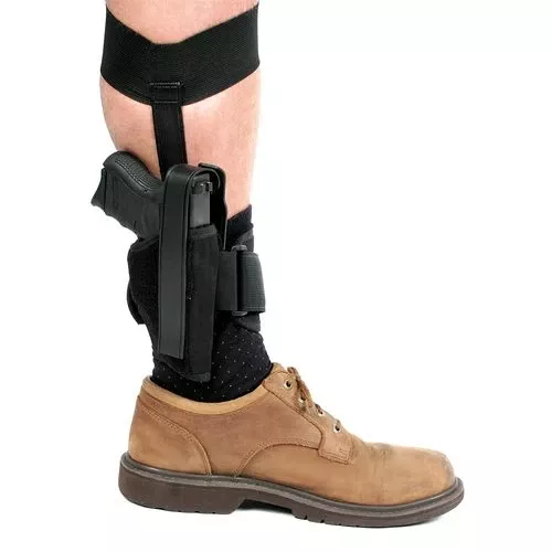 Blackhawk 40AH10BKL AnkleBlack Cordura 1000D Nylon Ankle Small Autos .22-.25 Cal and 380s Left Hand
