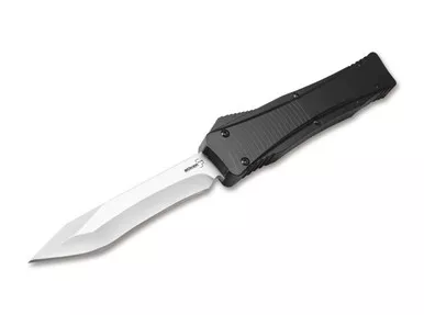 Boker Plus Falcon D2 OTF - 3.35" D2 Blade, Black Aluminum Handles