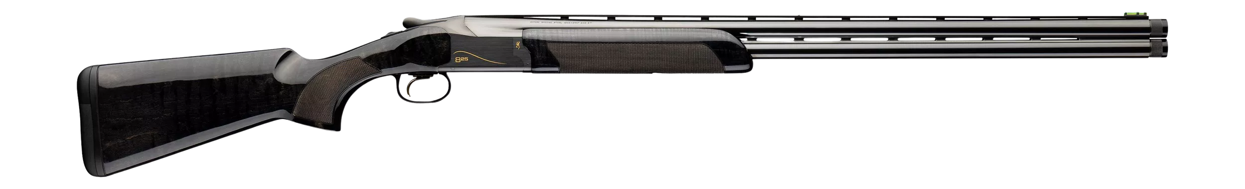 Browning 0184193002 Citori 825 Noir Sporting 12 Gauge Break Open 3" 2rd 32" Matte Blued Over/Under Vent Rib Barrel, Steel Receiver Engraved w/Gold Accents, Fixed AAAA Dark Maple Stock, Right Hand