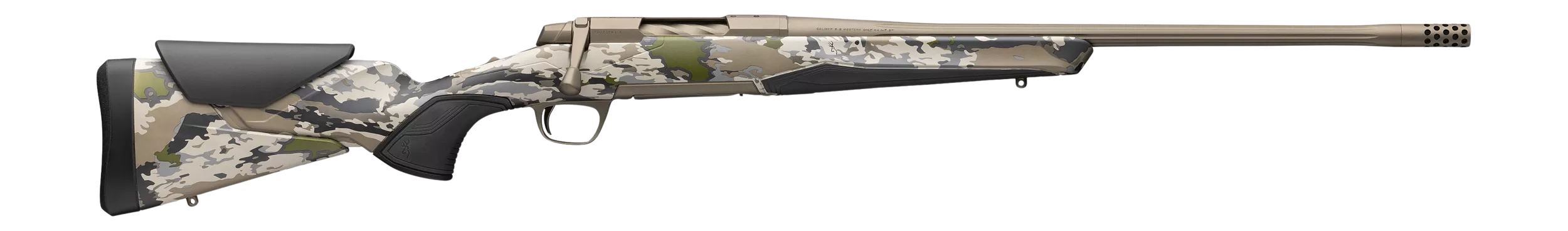 Browning 0360102006 X-Bolt 2 Special SPR Full Size 22 Creedmoor 4+1 18" Smoked Bronze Cerakote Fluted Threaded Barrel, Steel Drilled & Tapped Receiver, Ovix Camo w/Black Overmold Adj Vari-Tech Synthet