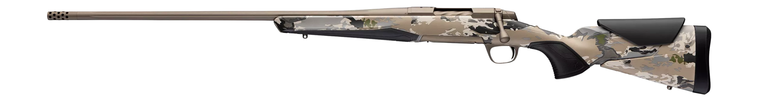 Browning 036125227 X-Bolt 2 Speed Full Size 7mm Rem Mag 3+1 26" Smoked Bronze Cerakote Fluted Threaded Barrel & Steel Drilled & Tapped Receiver, Ovix Camo w/Black Overmold Adj Vari-Tech Synthetic Stoc