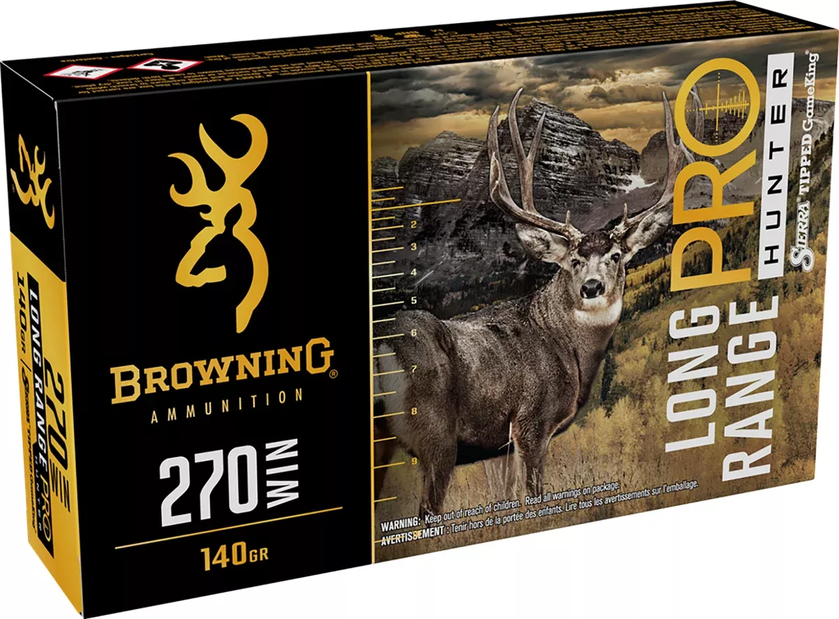 Browning Ammo B192502702 Long Range Pro270Win 140gr 20 Per Box/10 Case