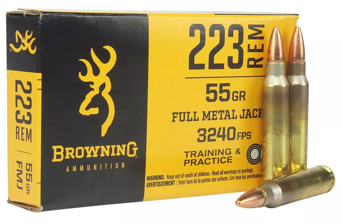 Browning Ammo B192802231 223Rem 55gr Full Metal Jacket 20 Per Box/50 Case