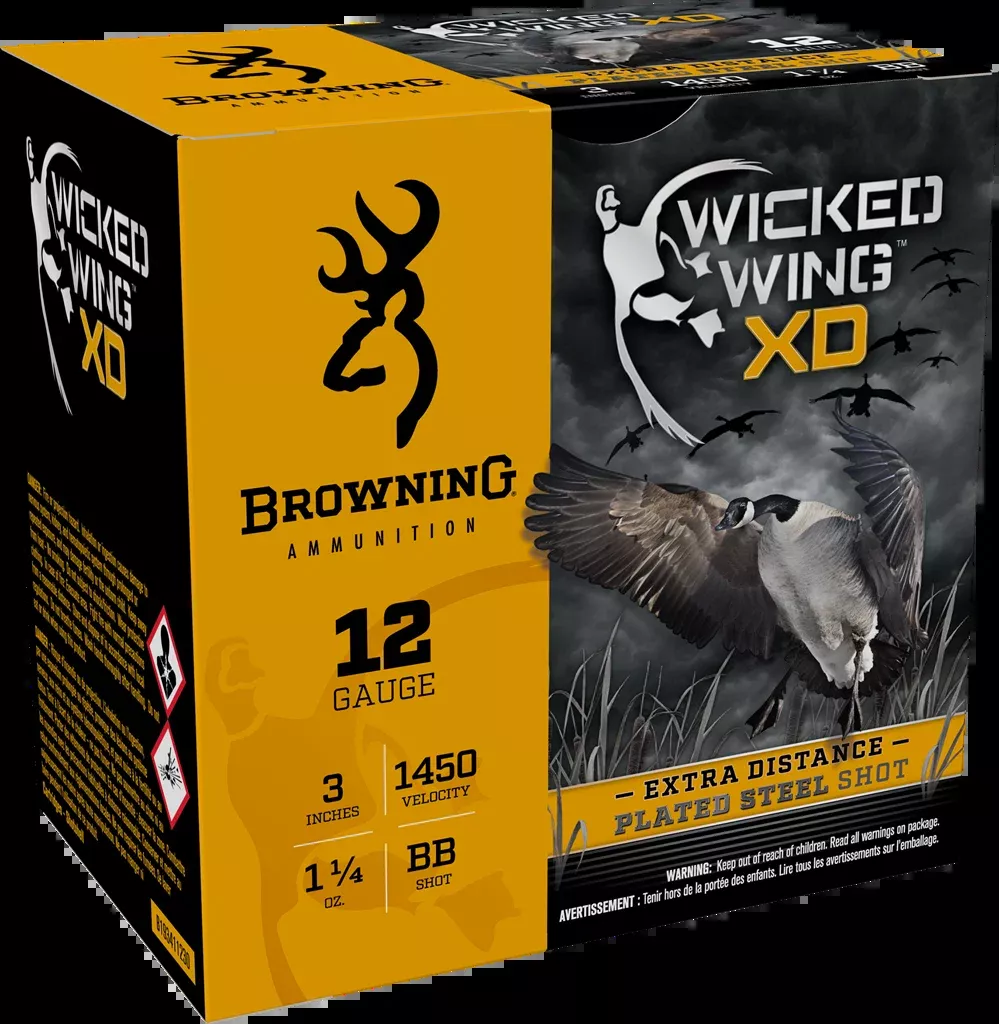 Browning Ammo Wicked Wing XD 12 Gauge 3" 1-1/4 oz BB Shot 1450 fps - Box or Case