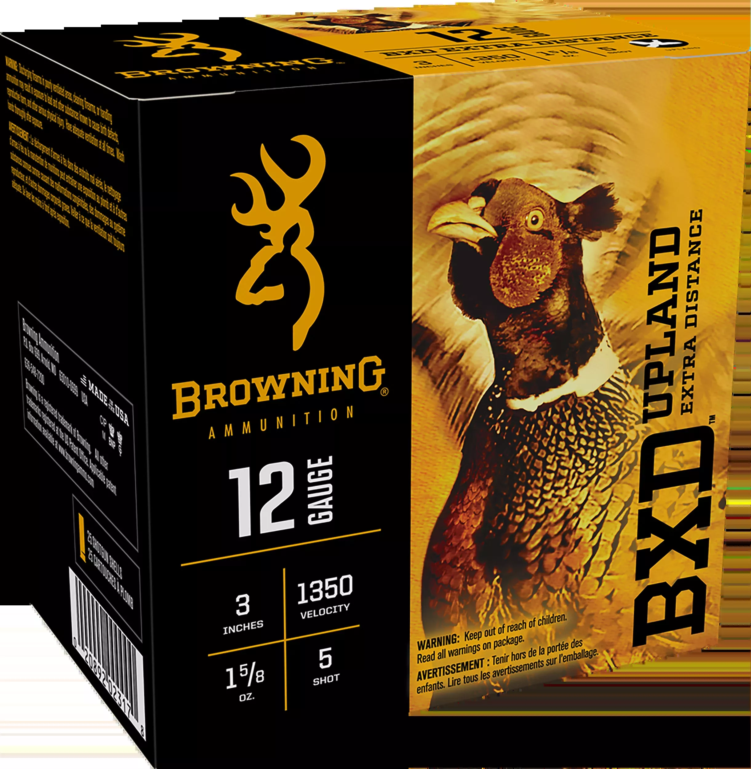 Browning BXD Upland 12 Gauge 3" 1-5/8 oz #5 Shot 25 Rd Box - Box or Case