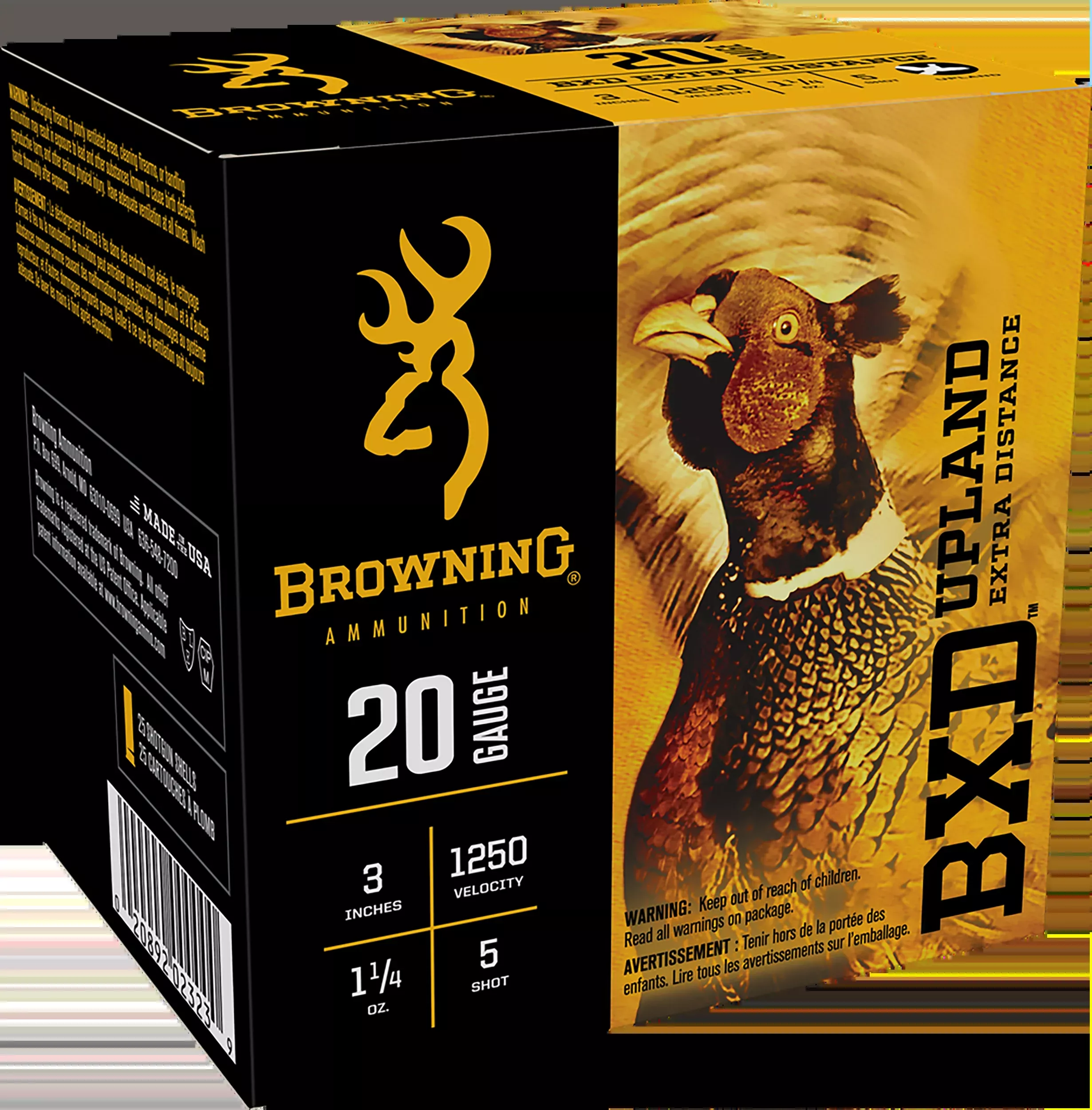 Browning BXD Upland 20 Gauge 3" 1-1/4 oz #5 Shot 25 Rd - Box or Case