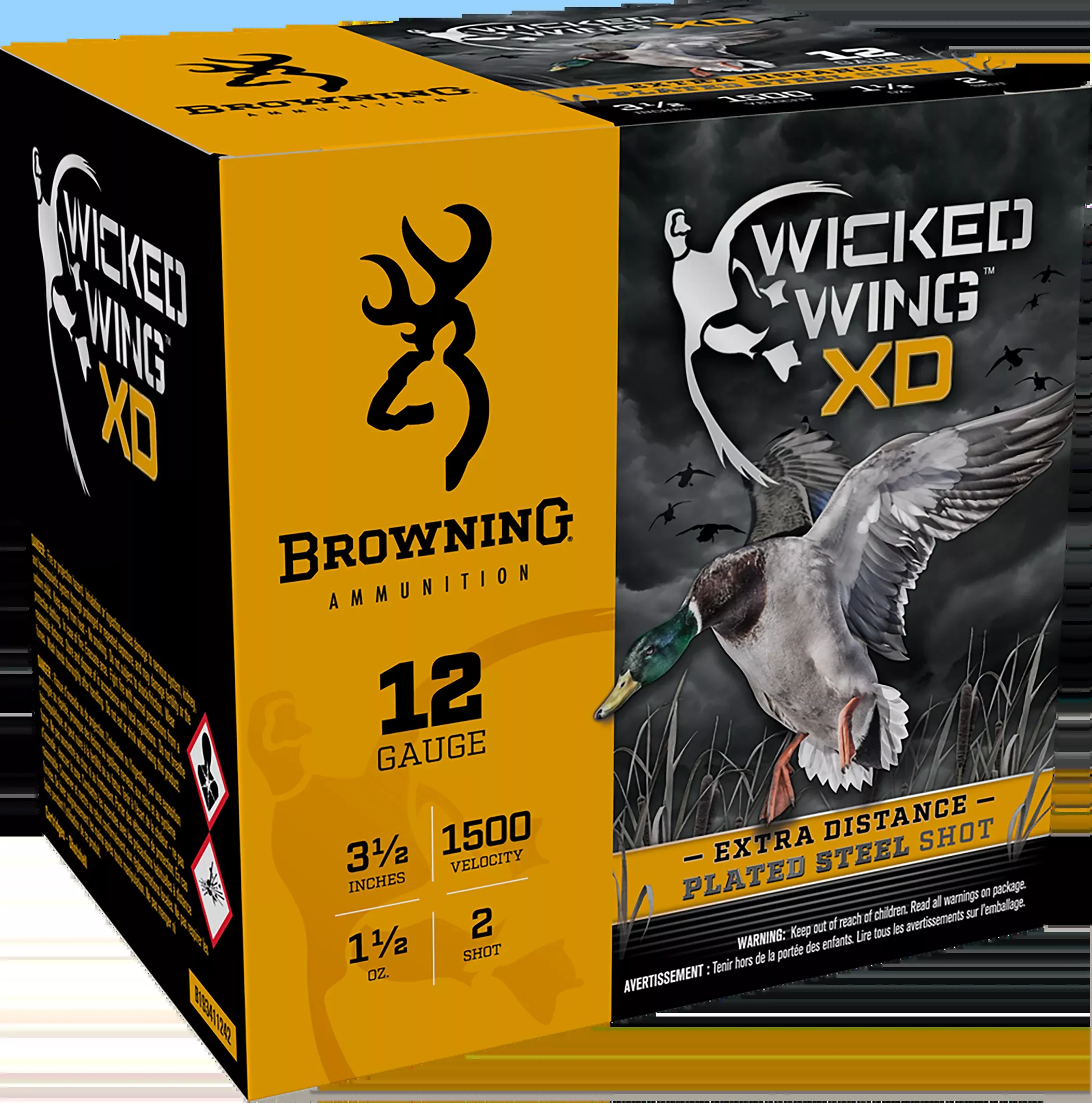 Browning Wicked Wing XD 12 Gauge 3.5" 1 1/2 oz #2 Shot 25 Rd - Box or Case