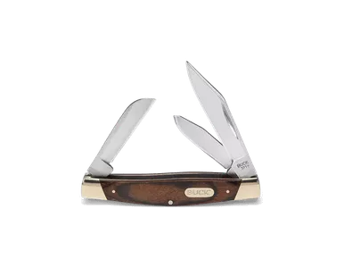 Buck Knives 371 Stockman 2.75" 420J2 Stainless Steel 3-Blade Folding Pocket Knife Redwood Handle - 371RDSBP