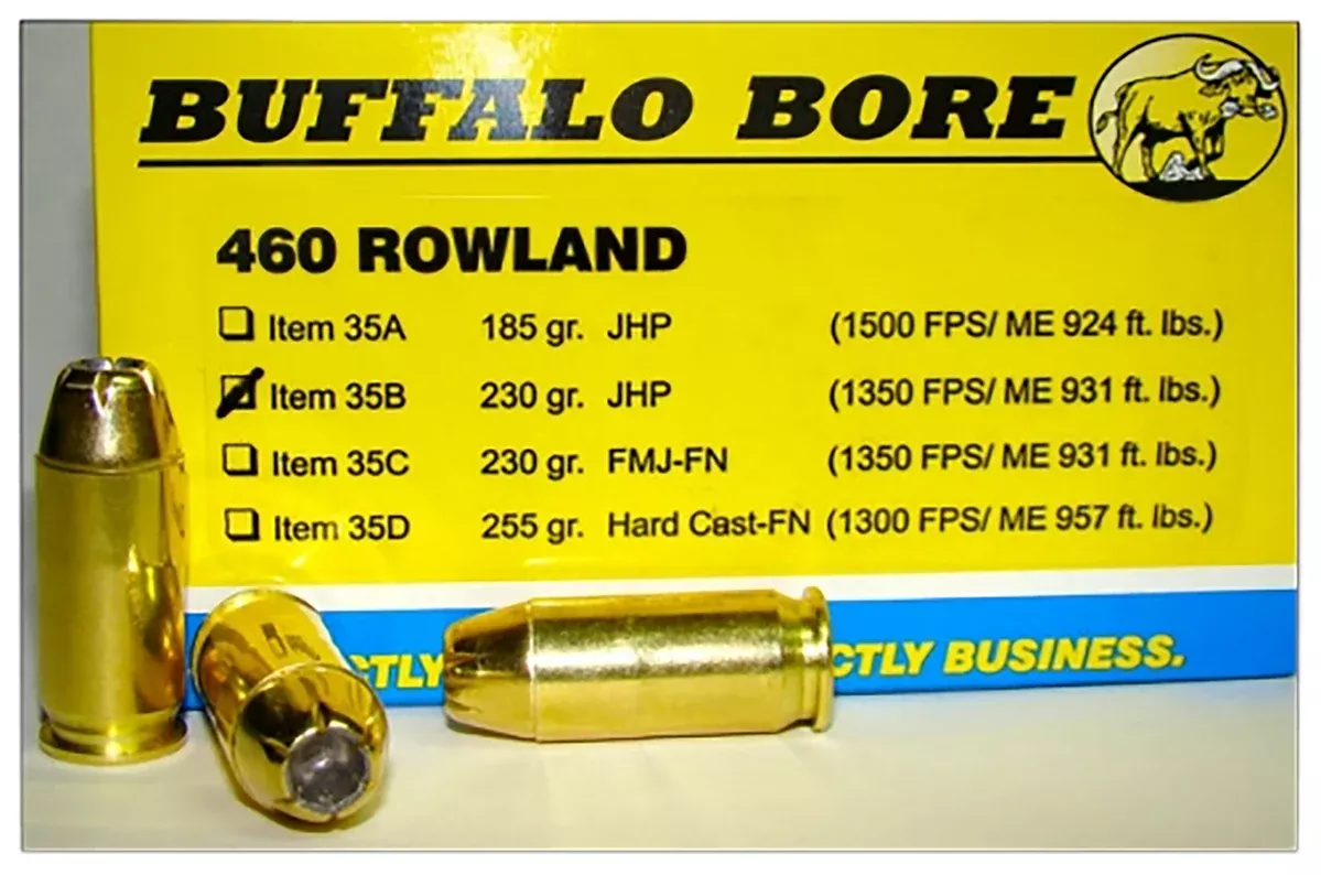 Buffalo Bore Ammunition 35B20 Personal Defense Strictly Business 460Rowland 230gr Jacket Hollow Point 20 Per Box/12 Case