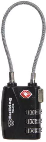 Bulldog Cases TSA Lock w/Steel Cable Black Finish BD8022