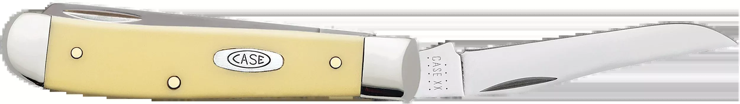 Case Mini Trapper 2.70"/2.75" Clip Point/Spey Folding Knife - Yellow Synthetic