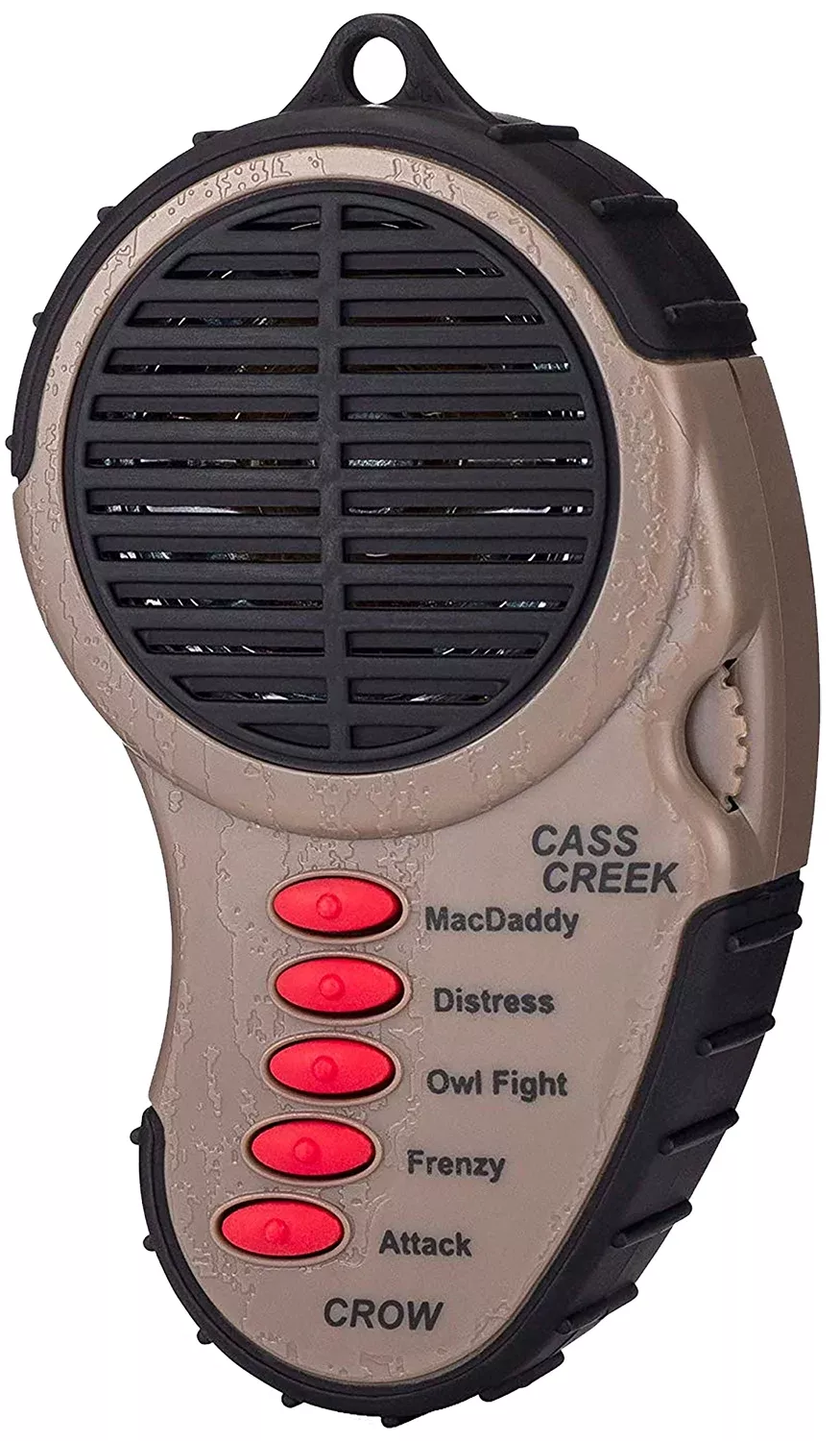 Cass Creek 065 Ergo ElectronicCrow Call, 5 Authentic Calls, Bark Camouflage Finish, Includes Belt Clip