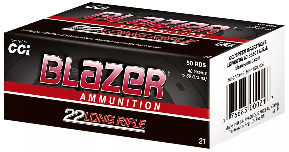 CCI 0021 Blazer High Velocity 22LR 40gr Lead Round Nose 50 Per Box/100 Case