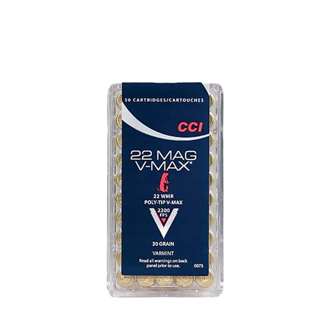 CCI 0073 VMAX22WMR 30gr Hornady V-Max 50 Per Box/40 Case