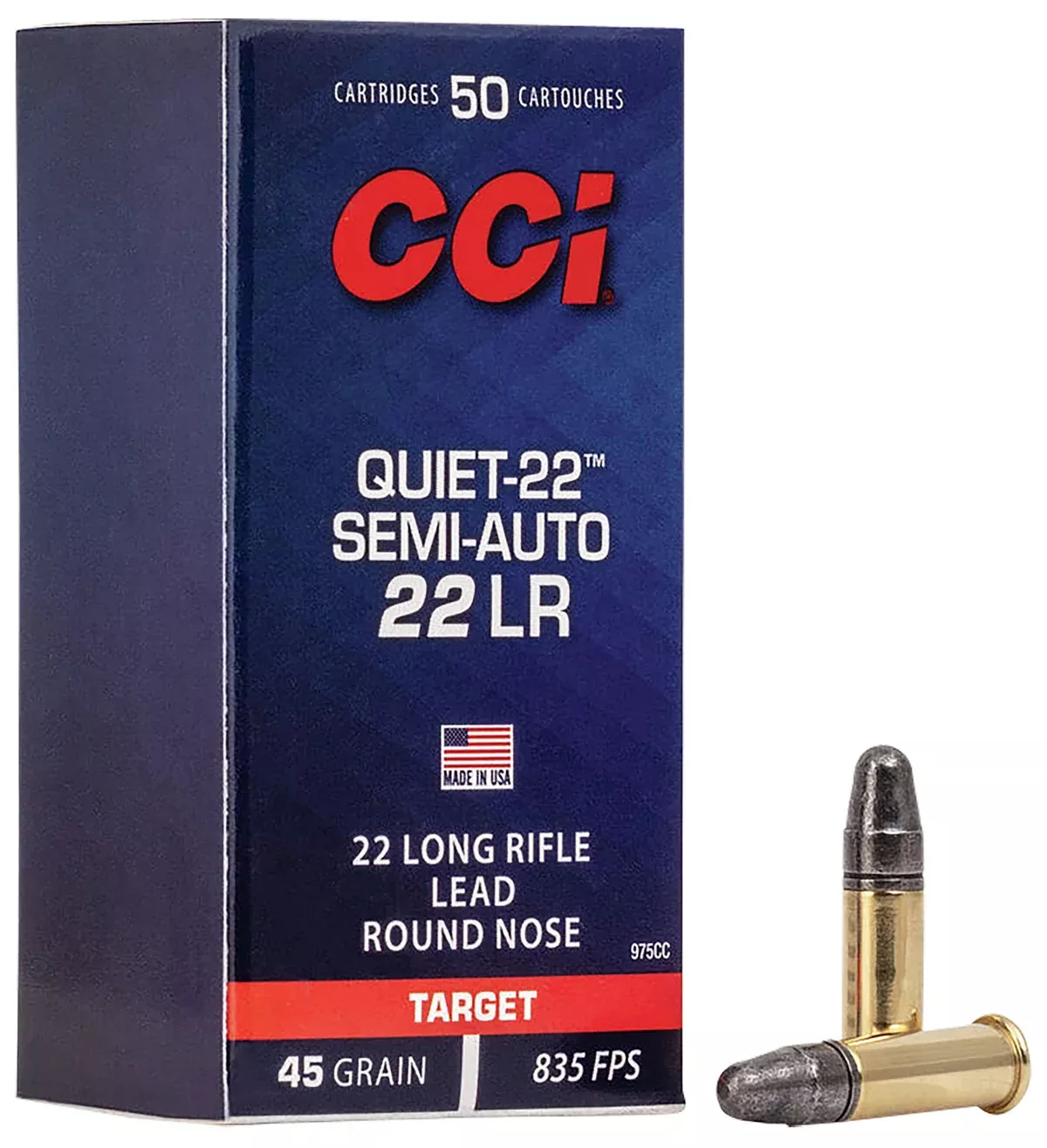 CCI 975CC Quiet-2222LR 45gr Lead Round Nose 50 Per Box/100 Case