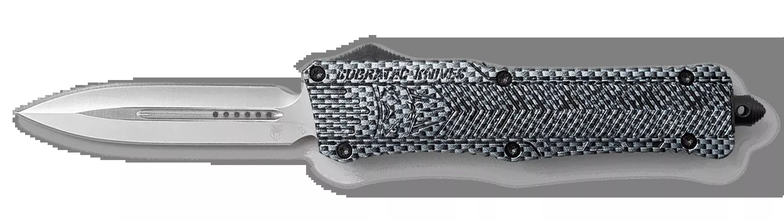 CobraTec Knives CTK-1 Large 3.75" OTF Drop Point Plain D2 Steel Carbon Fiber Aluminum Handle