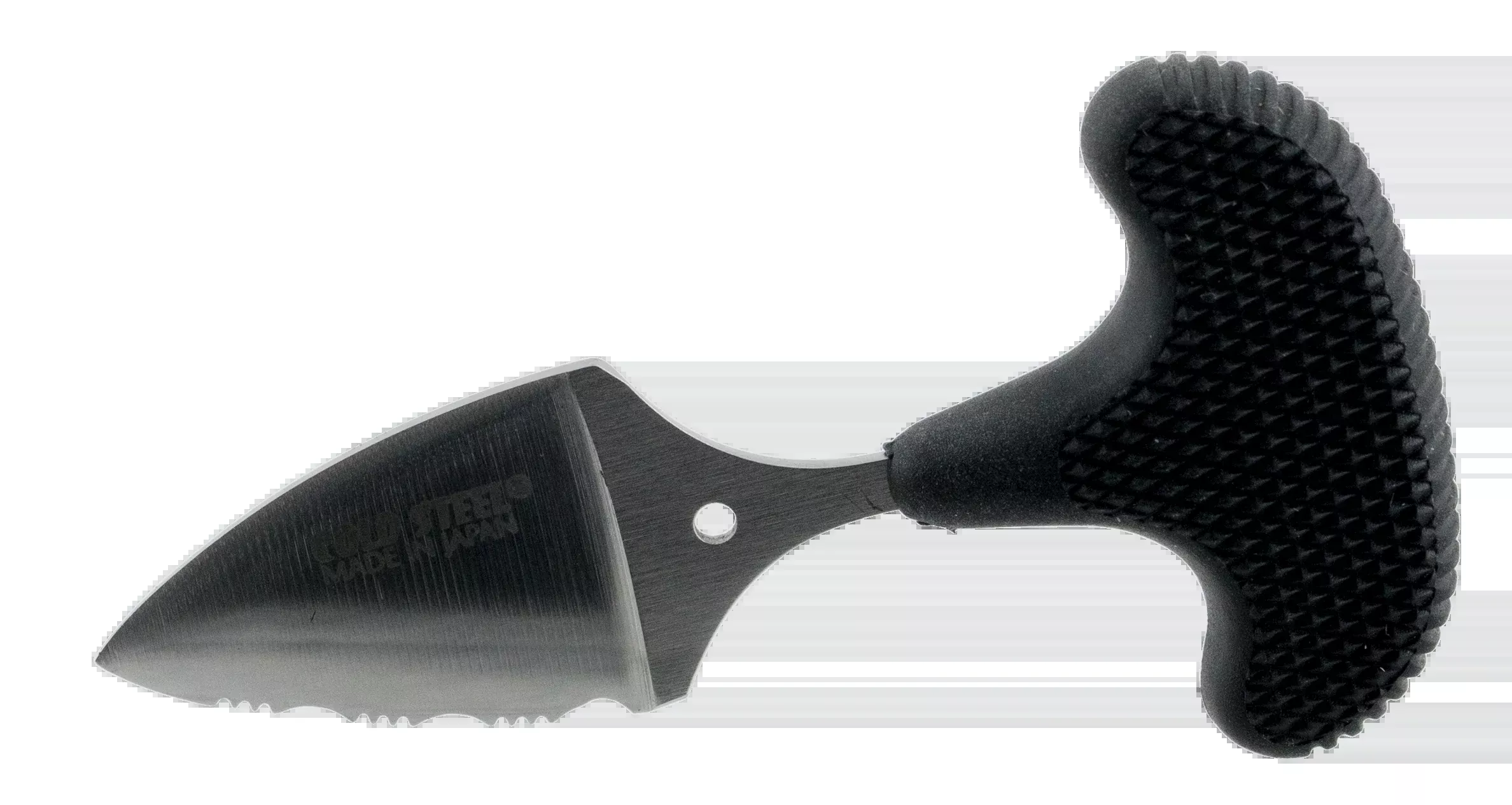 Cold Steel Mini Pal 1" Fixed Serrated AUS-8A SS Drop Point Black Handle