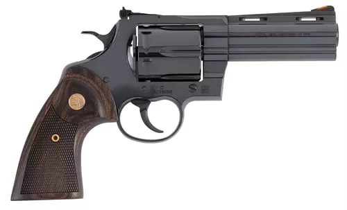Colt Mfg ANACONDABP4WTS AnacondaLarge 44 Mag 6 Shot 4.25" Blued Vent Rib Barrel, Cylinder, Steel Frame, Hogue Finger Grooved Grip, Exposed Hammer