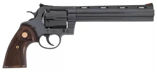 Colt Mfg ANACONDABP8WTS AnacondaLarge 44 Mag 6 Shot 8" Blued Vent Rib Barrel, Cylinder, Drilled & Tapped Steel Frame, Hogue Finger Grooved Grip, Exposed Hammer