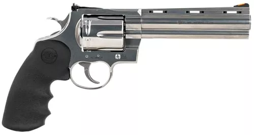 Colt Mfg ANACONDASP6RTS Anaconda44 Mag 6 Shot 6" Stainless Recessed Target/Vent Rib Barrel,Cylinder & Frame, Black Hogue Rubber w/Finger Grooves Grip
