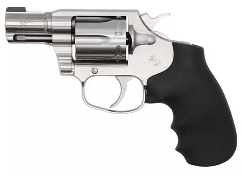 Colt Mfg COBRASB2BB Cobra38 Special 6 Shot 2" Brushed Stainless Steel Barrel & Cylinder,Matte StainlessFrame, Black Hogue Rubber w/Finger Grooves Grip