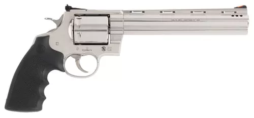 Colt Mfg KODIAKSP8RTS Kodiak44 Mag 6 Shot 8" Stainless Ported Vent Rib Barrel, Stainless Unfluted Cylinder & Stainless Steel Frame, Black Rubber Grip, Exposed Hammer