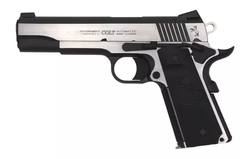 Colt Mfg O1070CEOR Combat Elite Government Full Size 45 ACP 8+1 5" Stainless National Match Barrel Two-Tone Elite Stainless Steel Optic Ready/Serrated Slide & Frame w/Beavertail, Ambidextrous