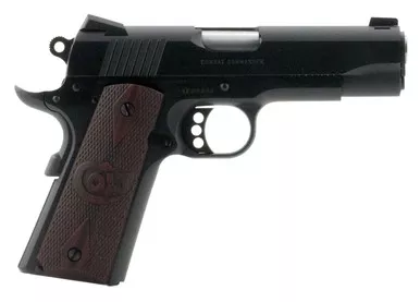 Colt Mfg O4940XE 1911 Combat Commander 45 ACP Caliber with 4.25" Barrel, 8+1 Capacity, Blued Finish Carbon Steel Frame, Serrated Slide & Checkered Black Cherry G10 Grip