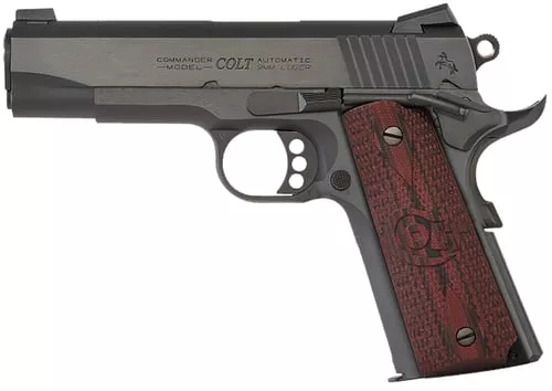 Colt Mfg O4943XE Commander Combat 38 Super 9+1 4.25" Stainless Steel Barrel, Blued Serrated Carbon Steel Slide, Blued Steel Frame, Black Cherry G10 Grip