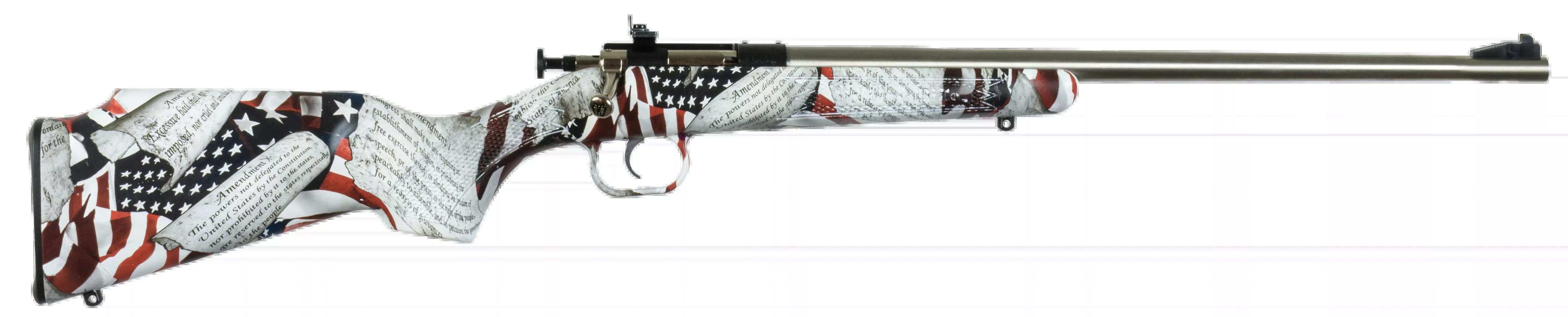 Crickett KSA3168 Youth 22 LR 16.12" 1-Rd Bolt Action Rifle - American Flag Synthetic Stock