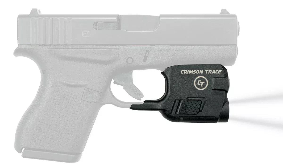 Crimson Trace 0182901 LightguardPolymer Compatible w/Glock 42/43/43X/48, 110 Lumens White LED, Trigger Guard Mount